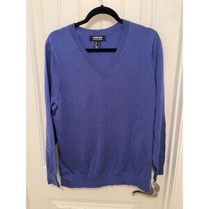 Lands End Outfitters Mens‎ V-Neck Sweater Large Acrylic & Nylon Blue
